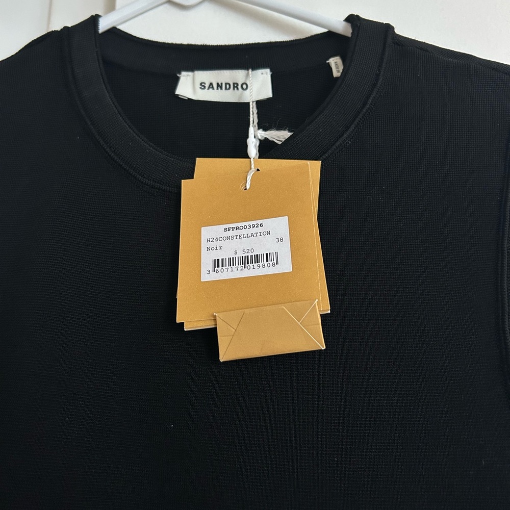 Sandro Elegant Black Knit Dress FR 38 / US M - Picture 7 of 8